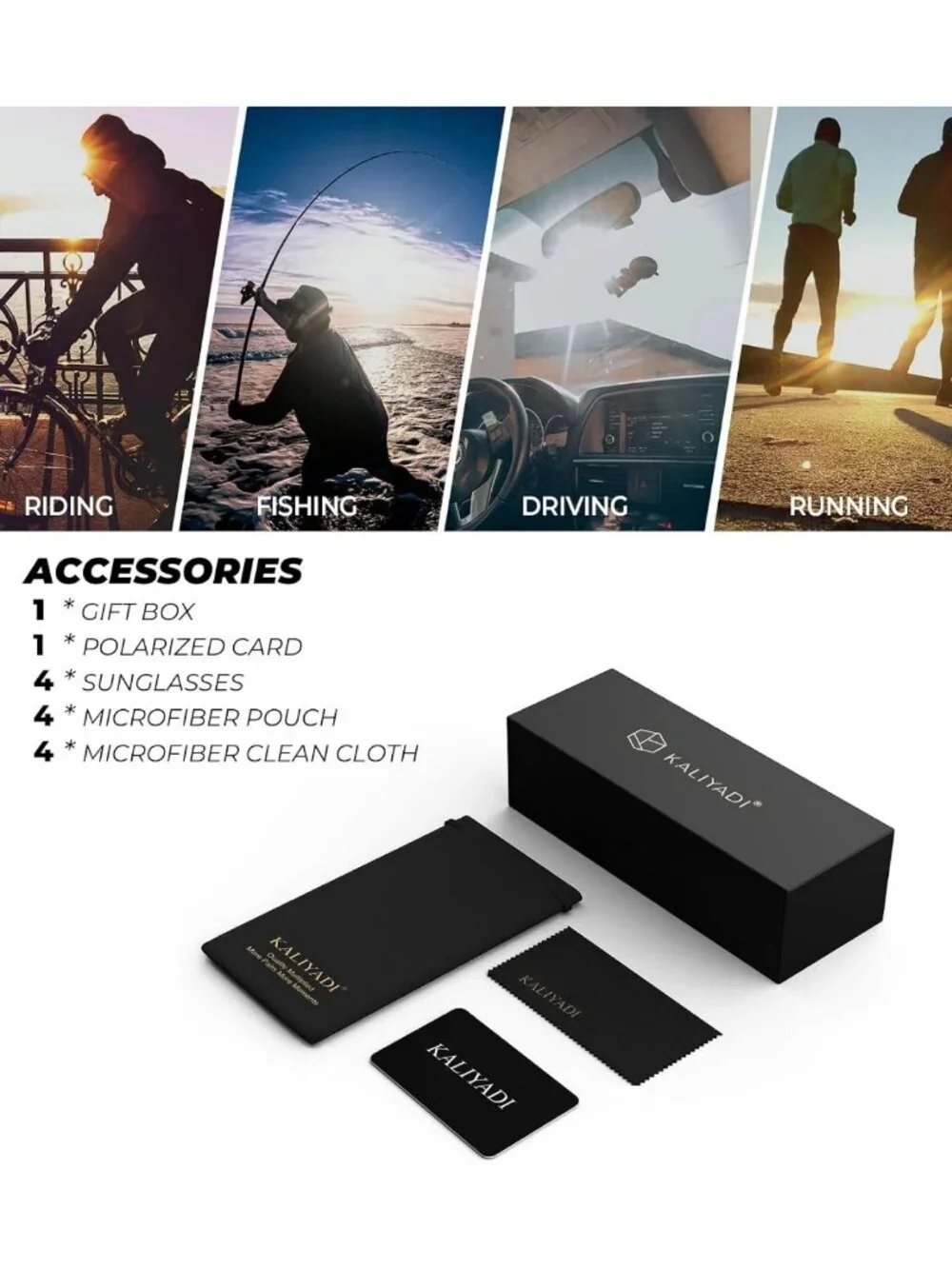 Men's Polarized Sunglasses - Classic UV Protection for Driving, Fishing & Golf